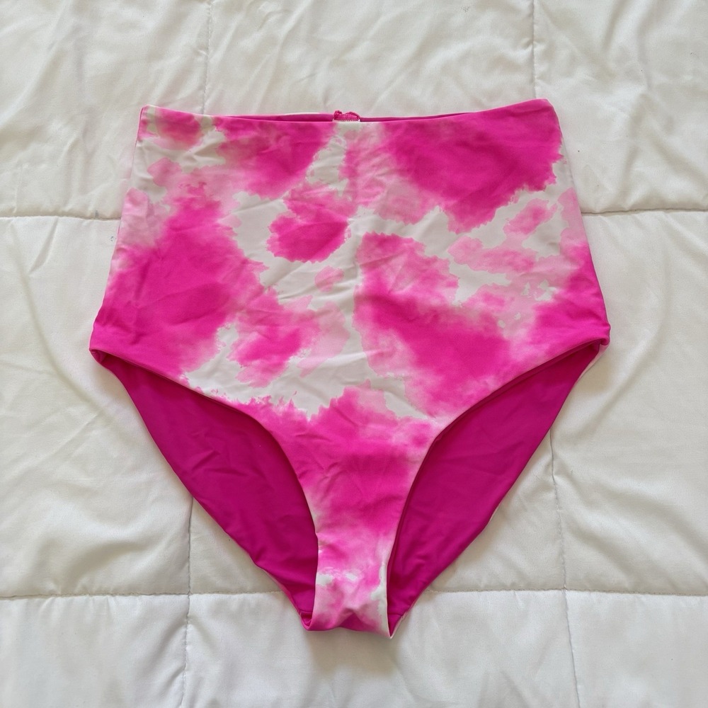 Coral Reef Swim Bikini Bottoms Womens Size Large Reversible Pink Summer Beach‎